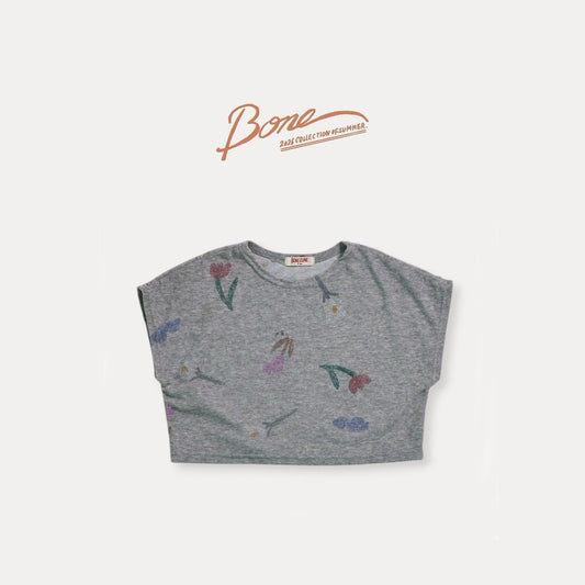 《予約》Flower Terry Croped T-shirt / Boneoune