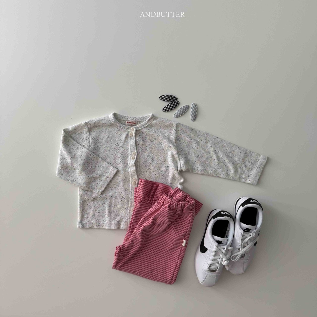 《予約》Round check pin(2set) / andbutter