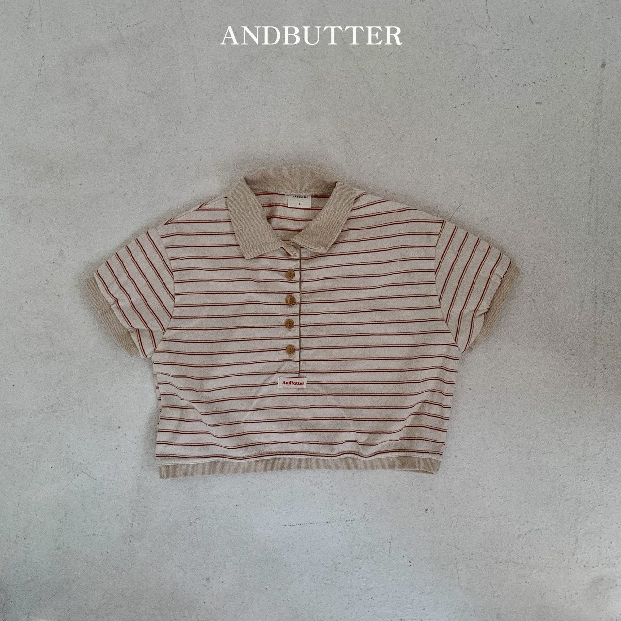 《M size last 1》Sand Stripe Collar Tee