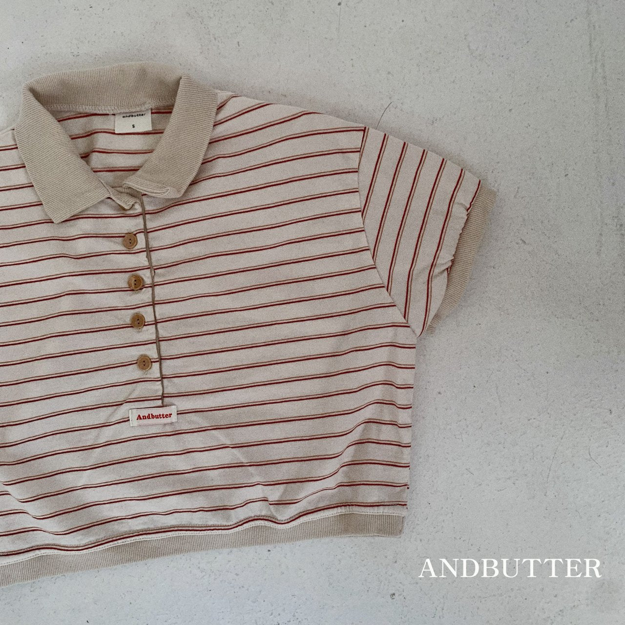 《M size last 1》Sand Stripe Collar Tee