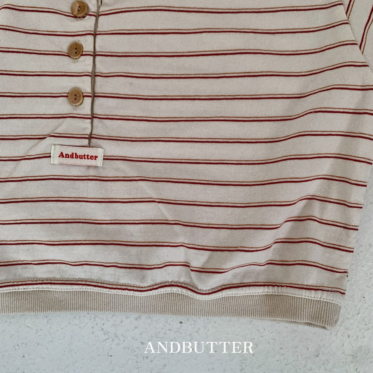 《M size last 1》Sand Stripe Collar Tee