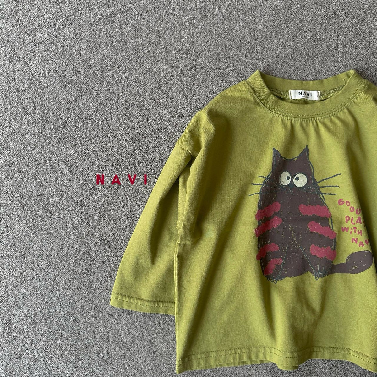 《予約》Vintage Cat L/S Tee / NAVI
