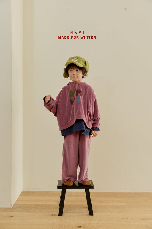 《予約》Butterfly Velour Pants / NAVI