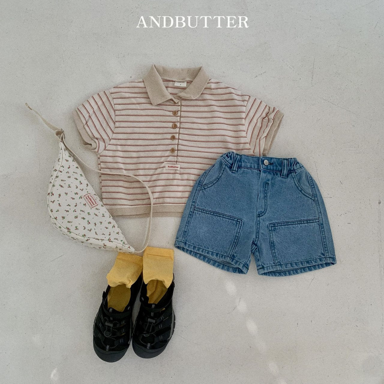 《M size last 1》Sand Stripe Collar Tee