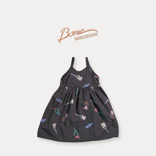 《予約》Clay Flower Ribbon Dress / Boneoune