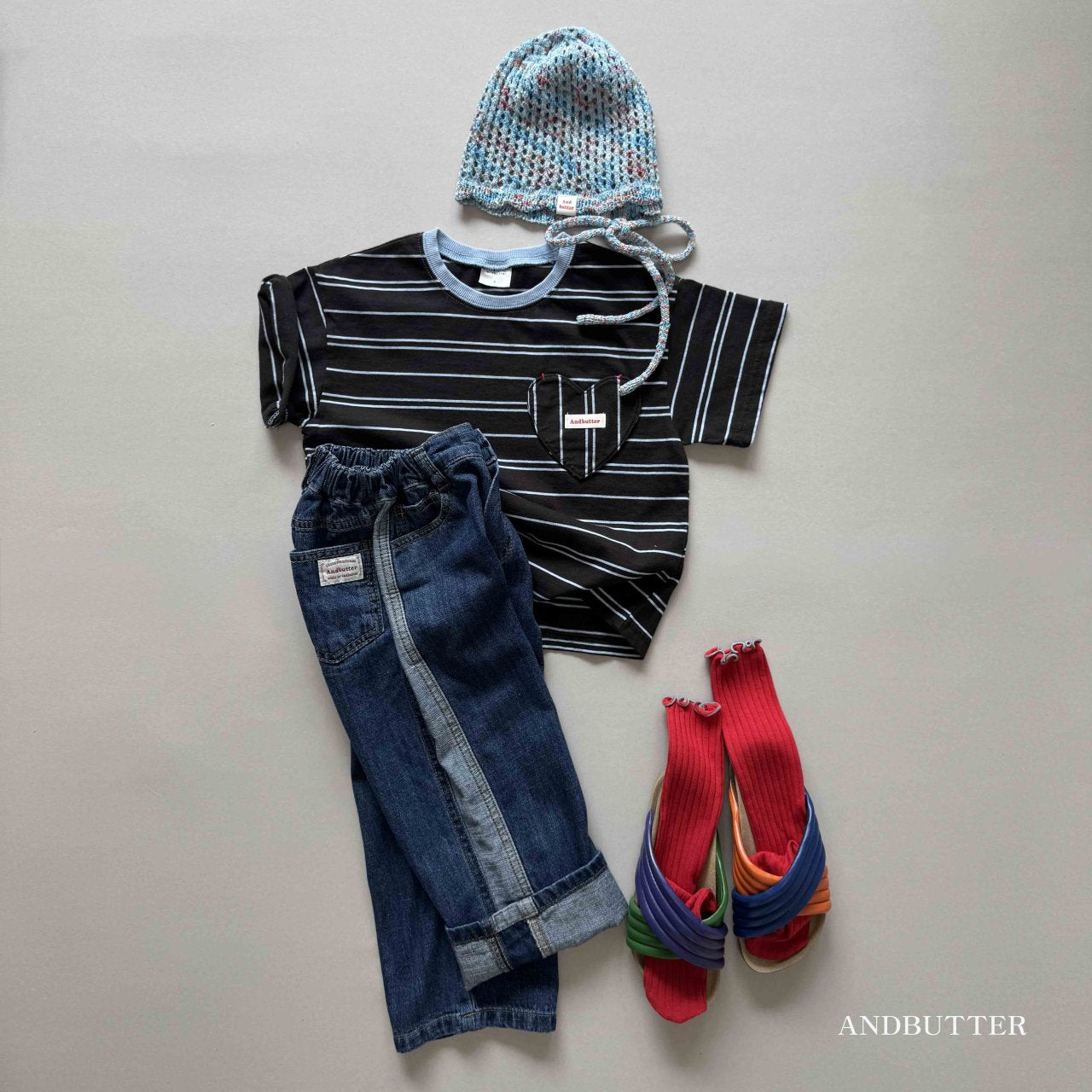 《即納》Line Mix Denim Pants
