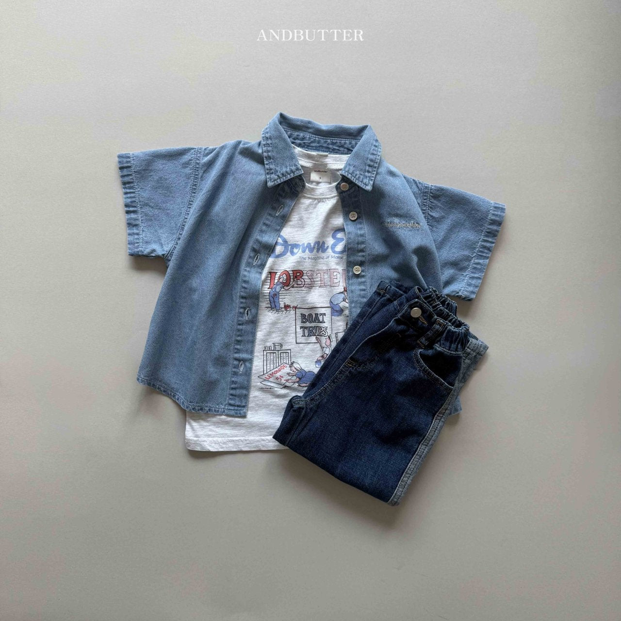 《即納》Line Mix Denim Pants