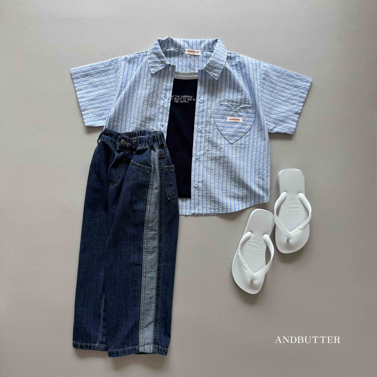 《即納》Line Mix Denim Pants