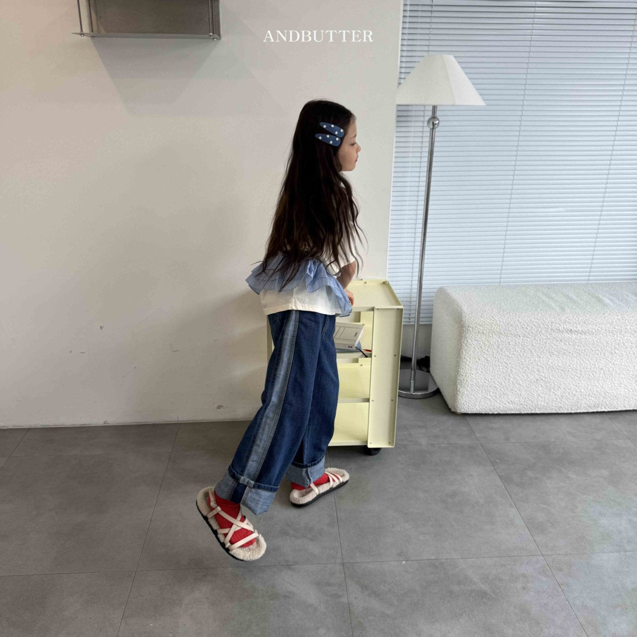 《即納》Line Mix Denim Pants
