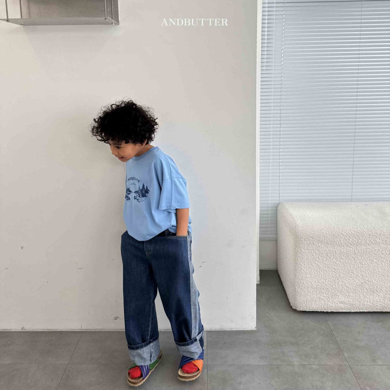 《即納》Line Mix Denim Pants