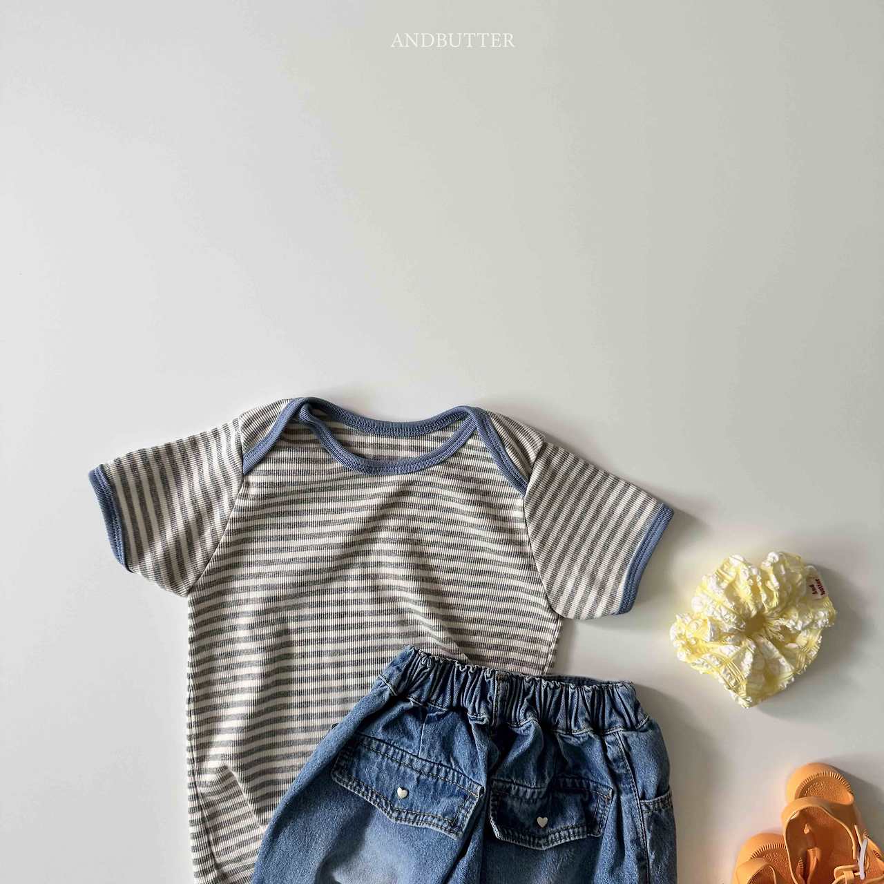 《予約》Boat Neck Mix Tee / andbutter