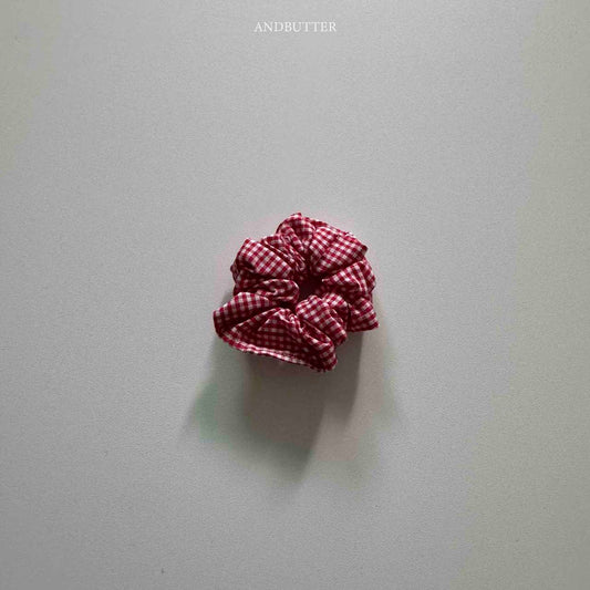 《予約》Check Mini Hair Scrunchie / andbutter