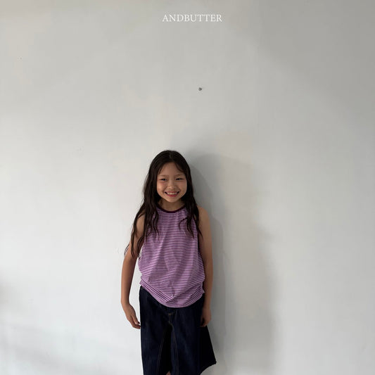 《予約》Vivid Stripe Sleeveless / andbutter