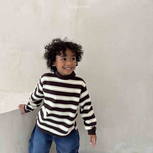 《予約》Stripe Patch Turtleneck / andbutter