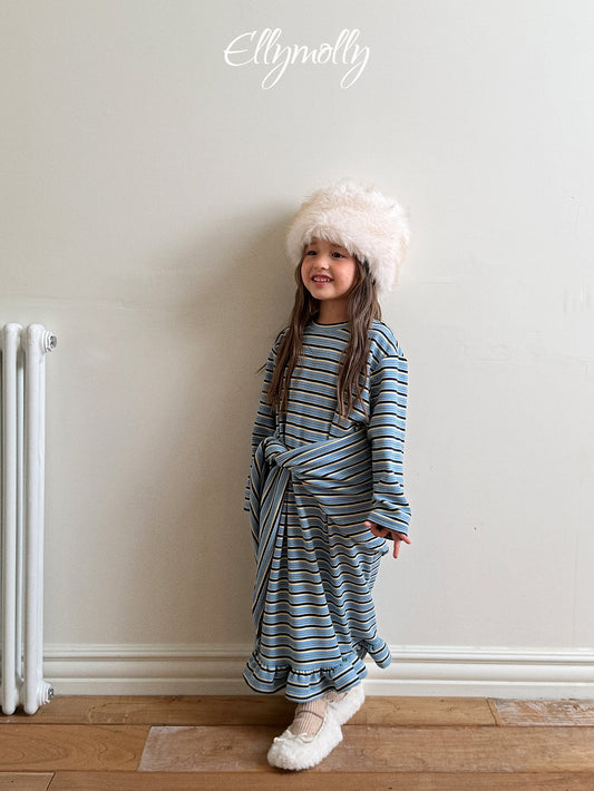《予約》Fleece Frill Long Dress / ELLY MOLLY