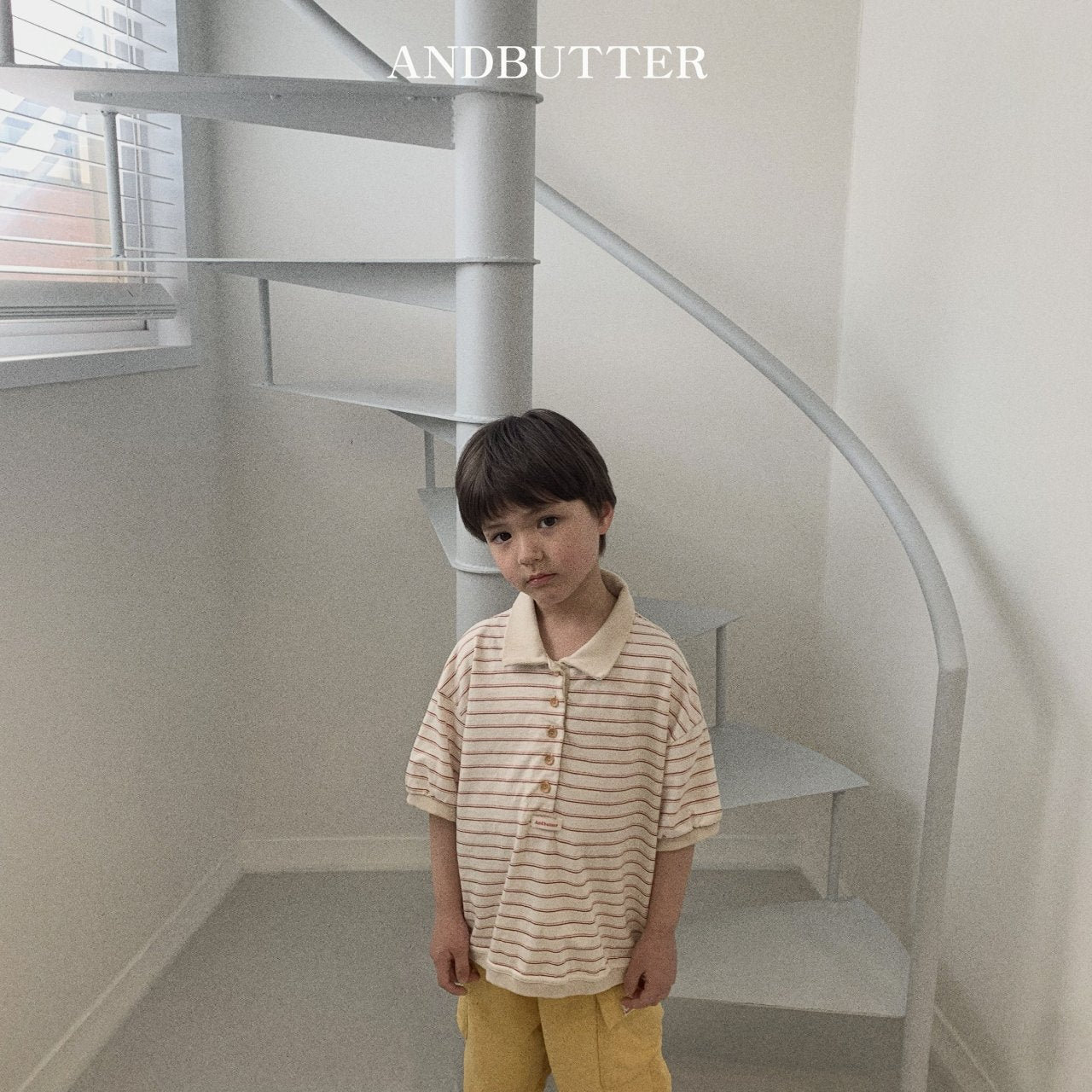 《M size last 1》Sand Stripe Collar Tee