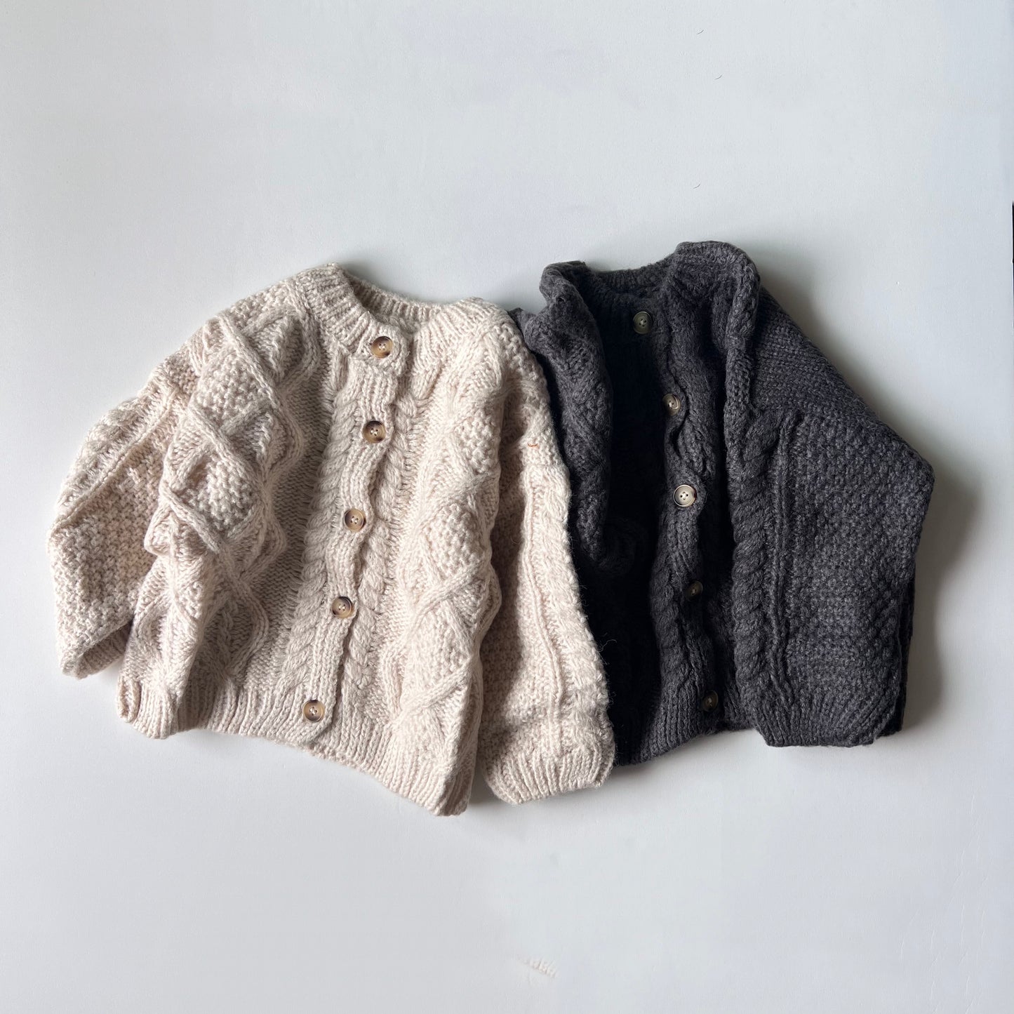 《即納 Gray100 size》Cable knit cardigan