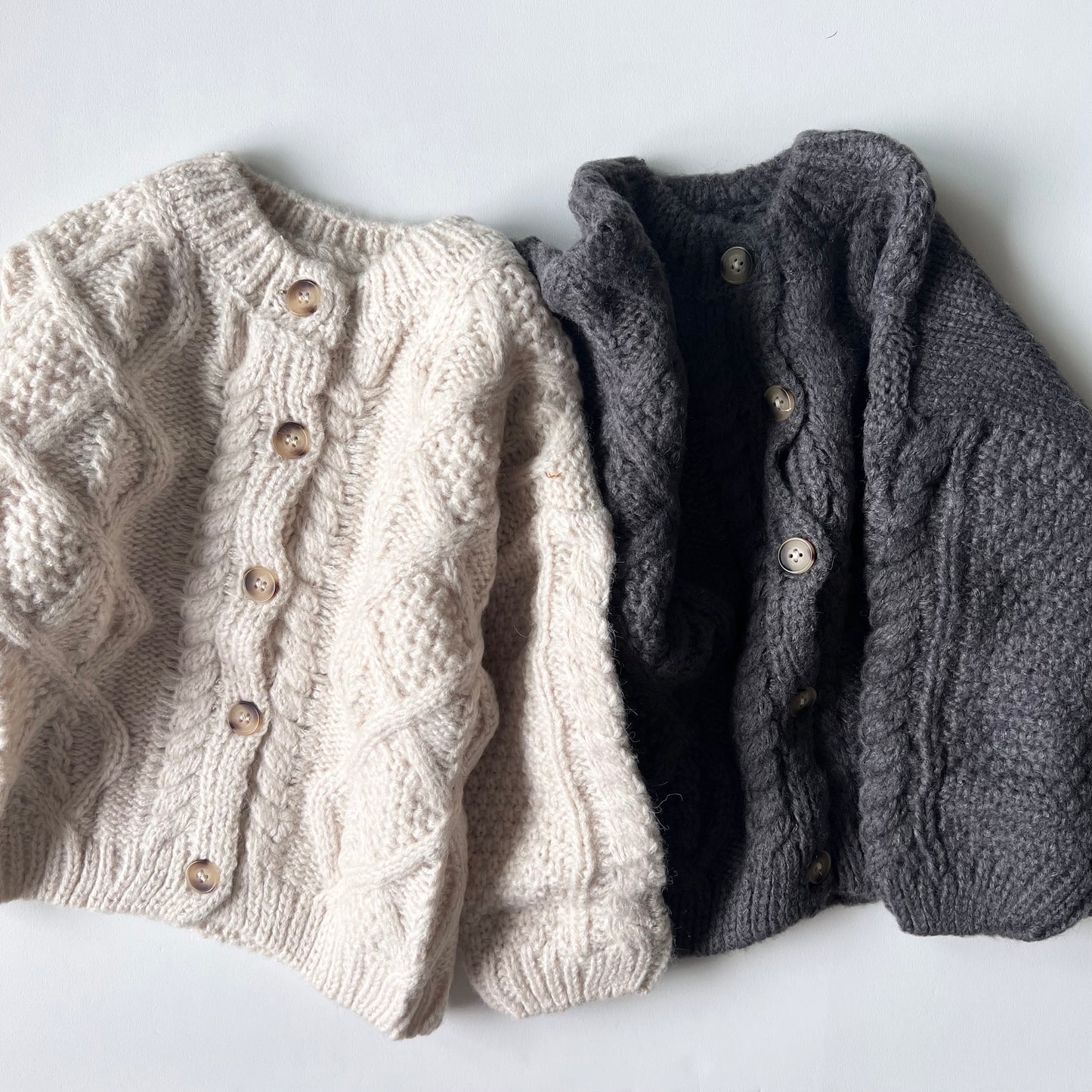 《即納 Gray100 size》Cable knit cardigan