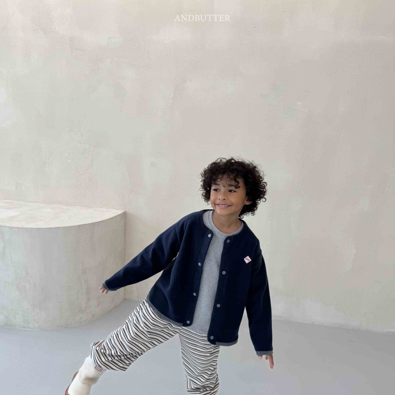 《予約》Fleece Mix Cardigan / andbutter