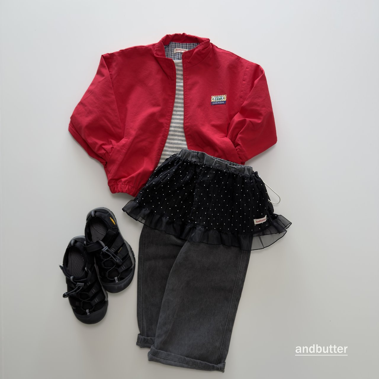 《予約》Wrinkle Dot Layered Skirt / ANDBUTTER