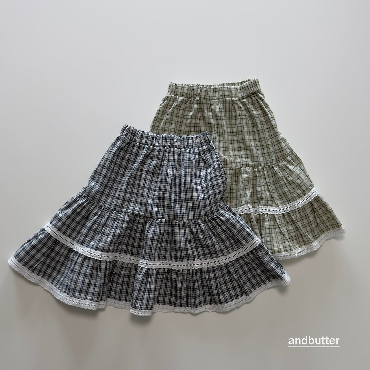 《予約》Check Tiered Skirt / ANDBUTTER
