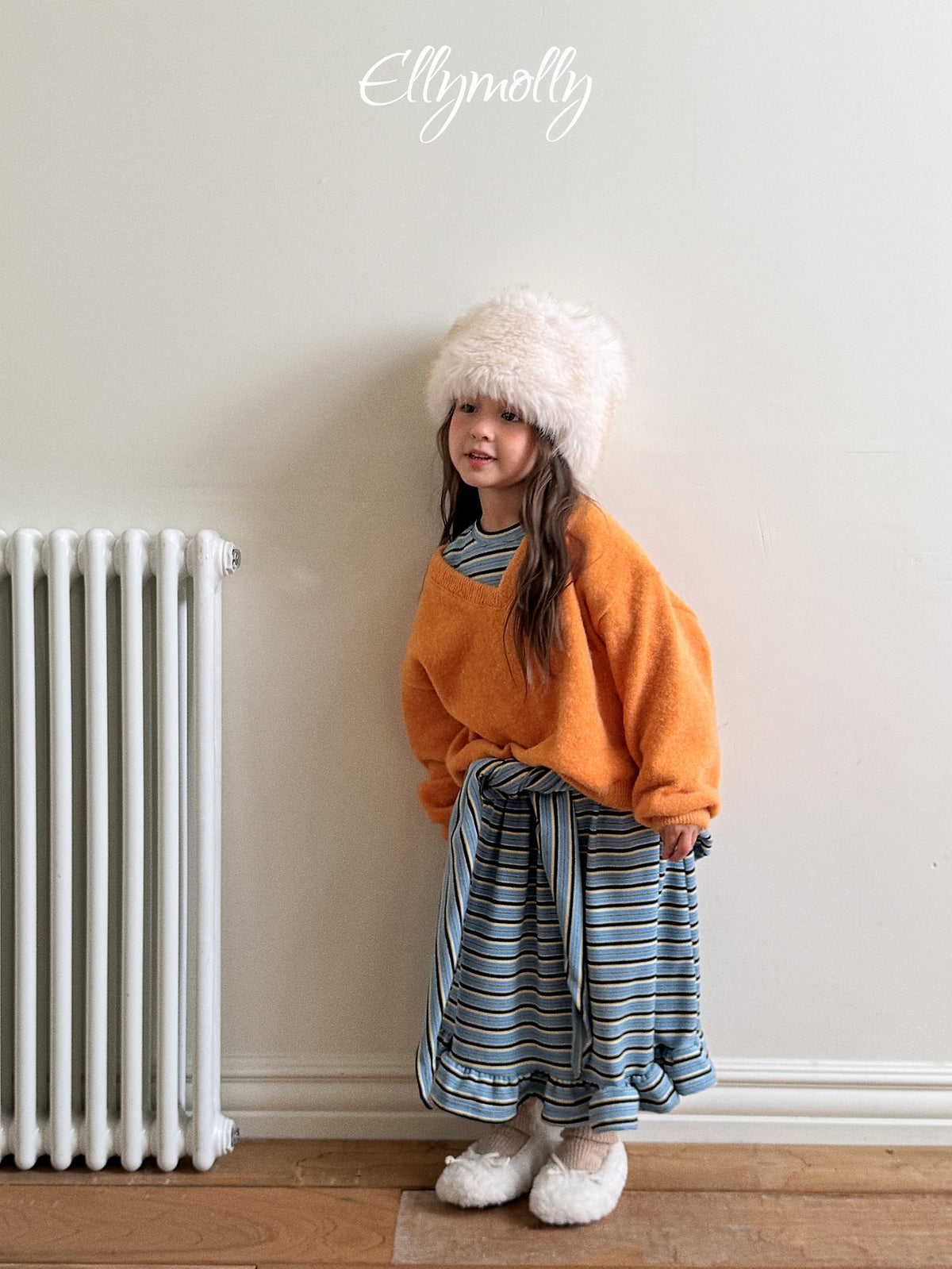 《予約》Fleece Frill Long Dress / ELLY MOLLY