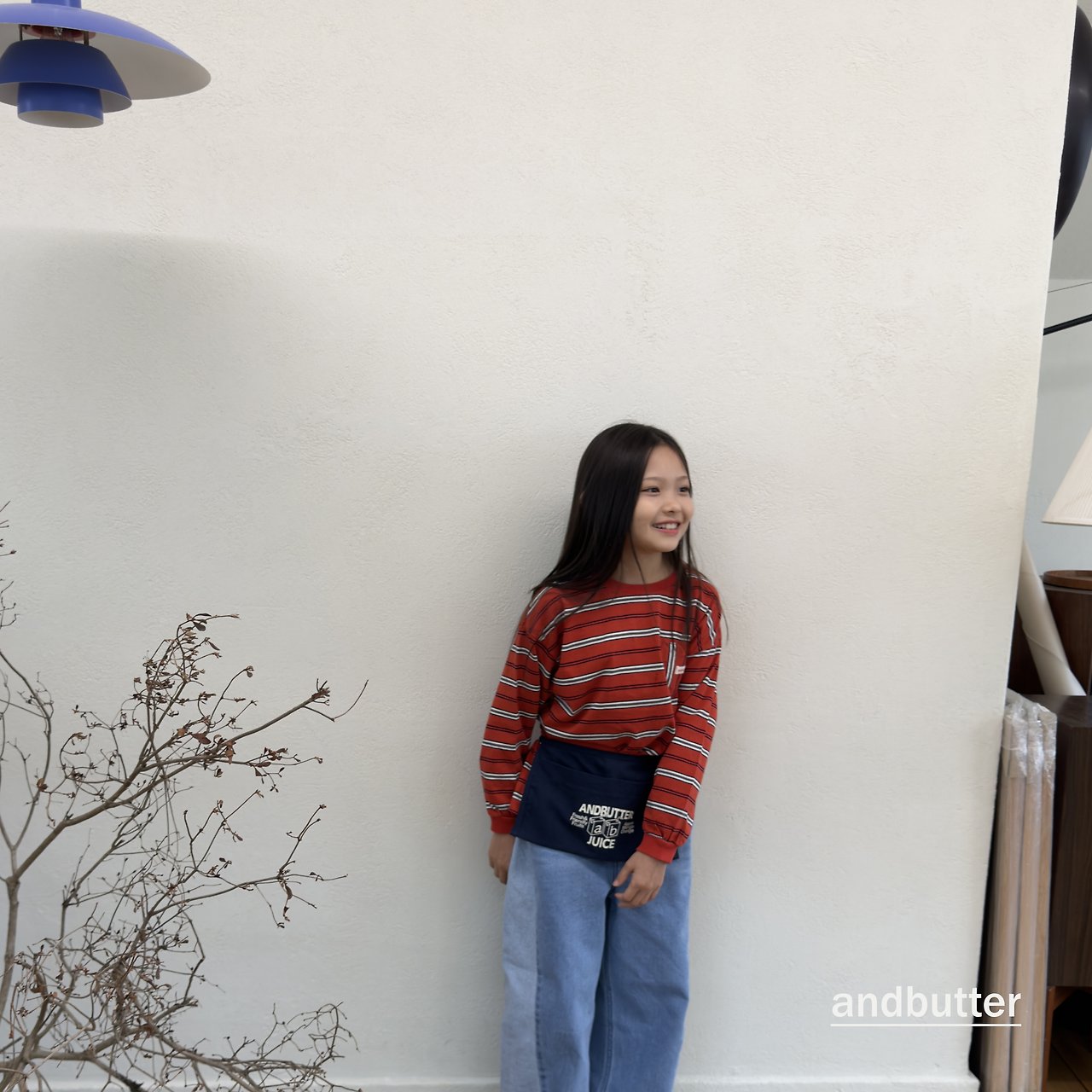 《予約》Heart Pocket Stripe T-Shirt / ANDBUTTER