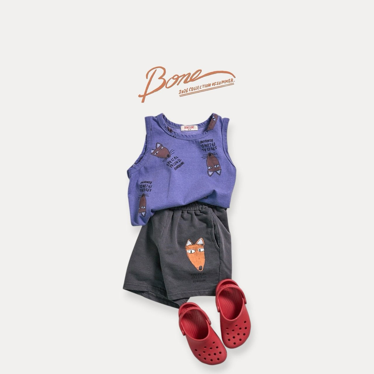 《予約》Fox Sleeveless T-shirt / Boneoune