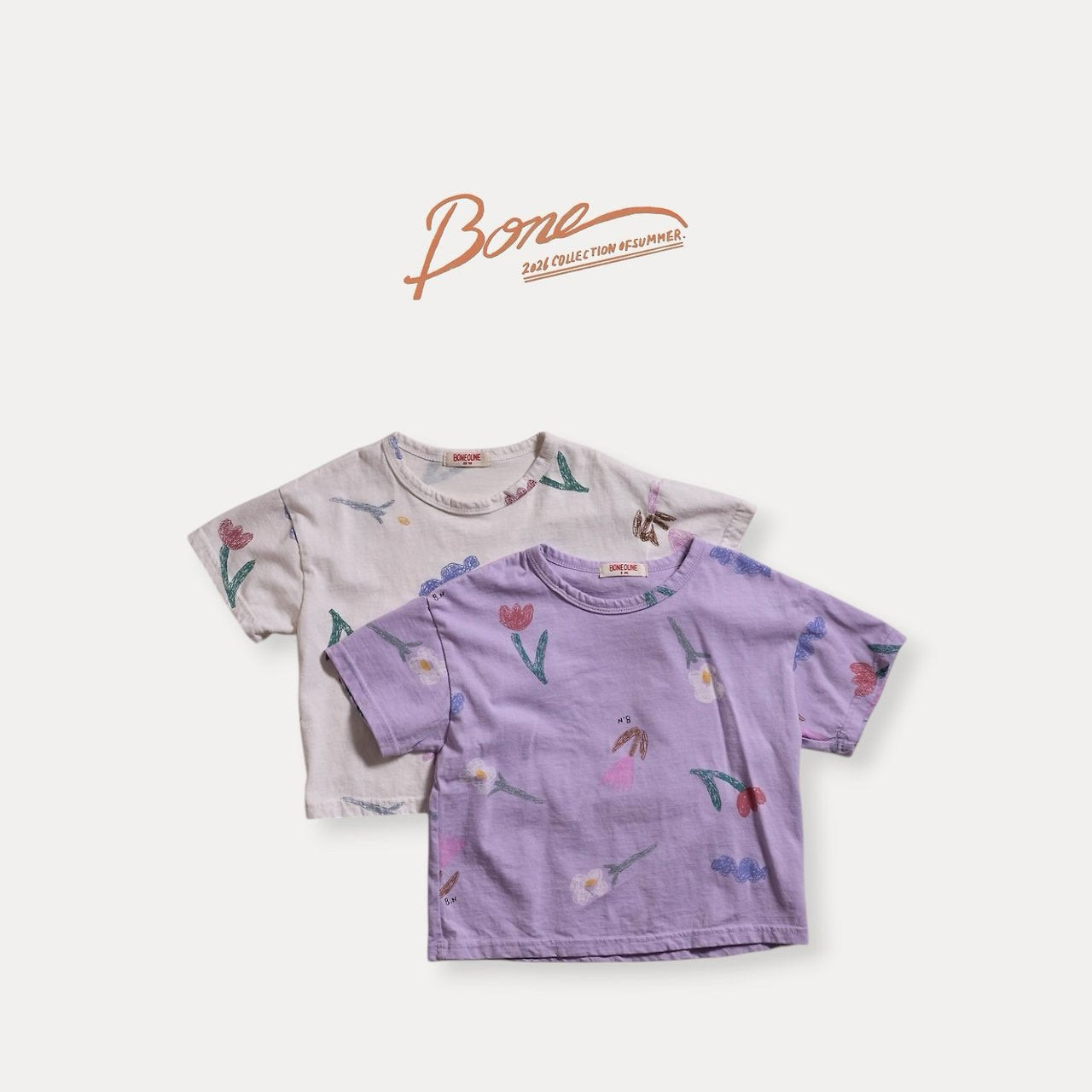 《予約》Flower Short-sleeve T-shirt / Boneoune