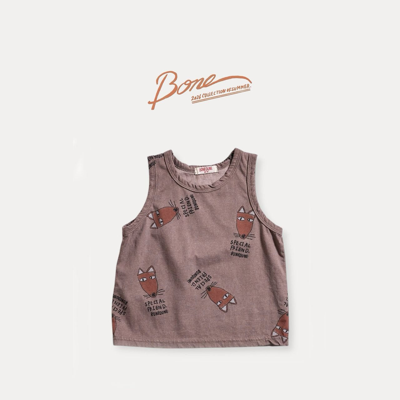 《予約》Fox Sleeveless T-shirt / Boneoune