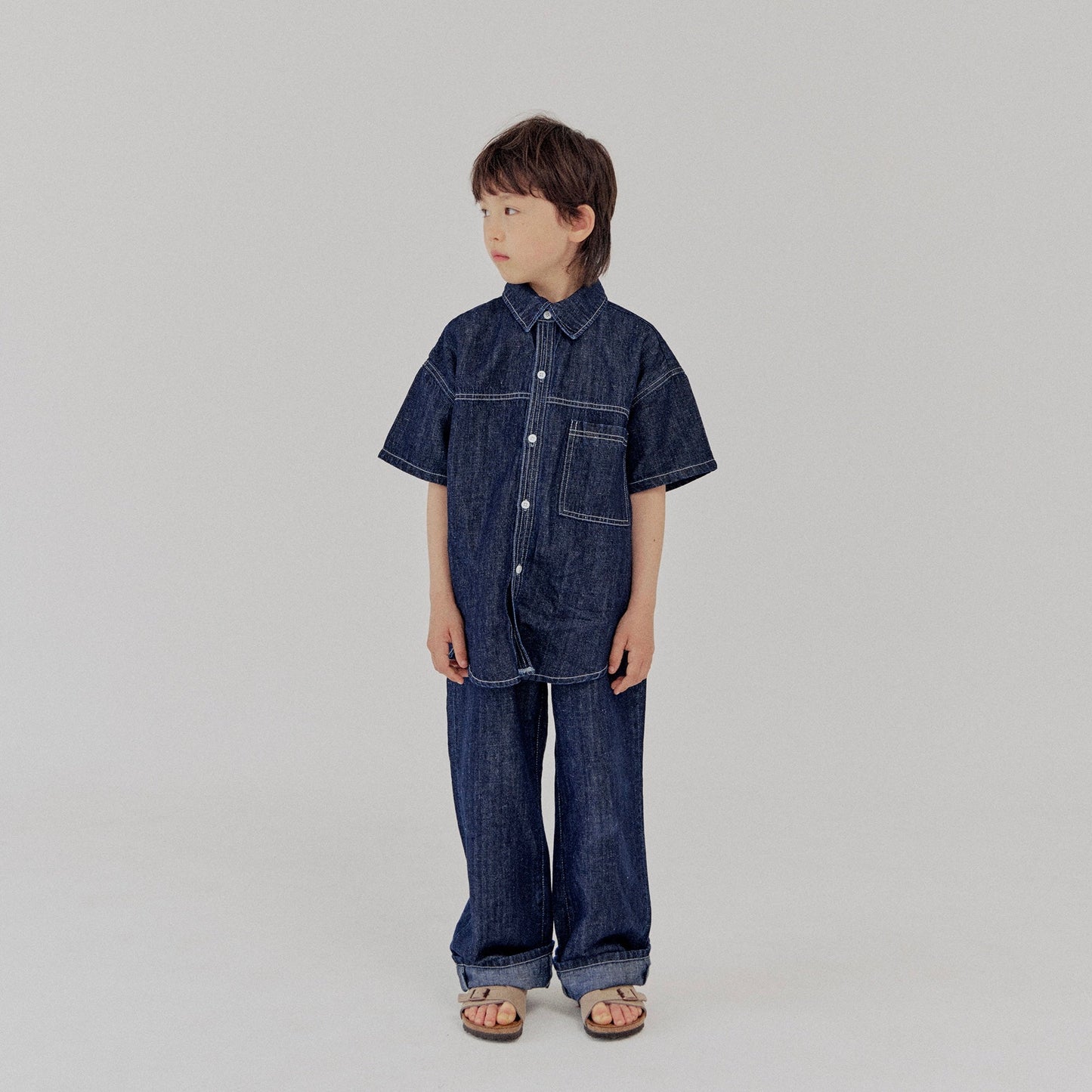 《XXL size Last 1点》Linen Denim Shirt