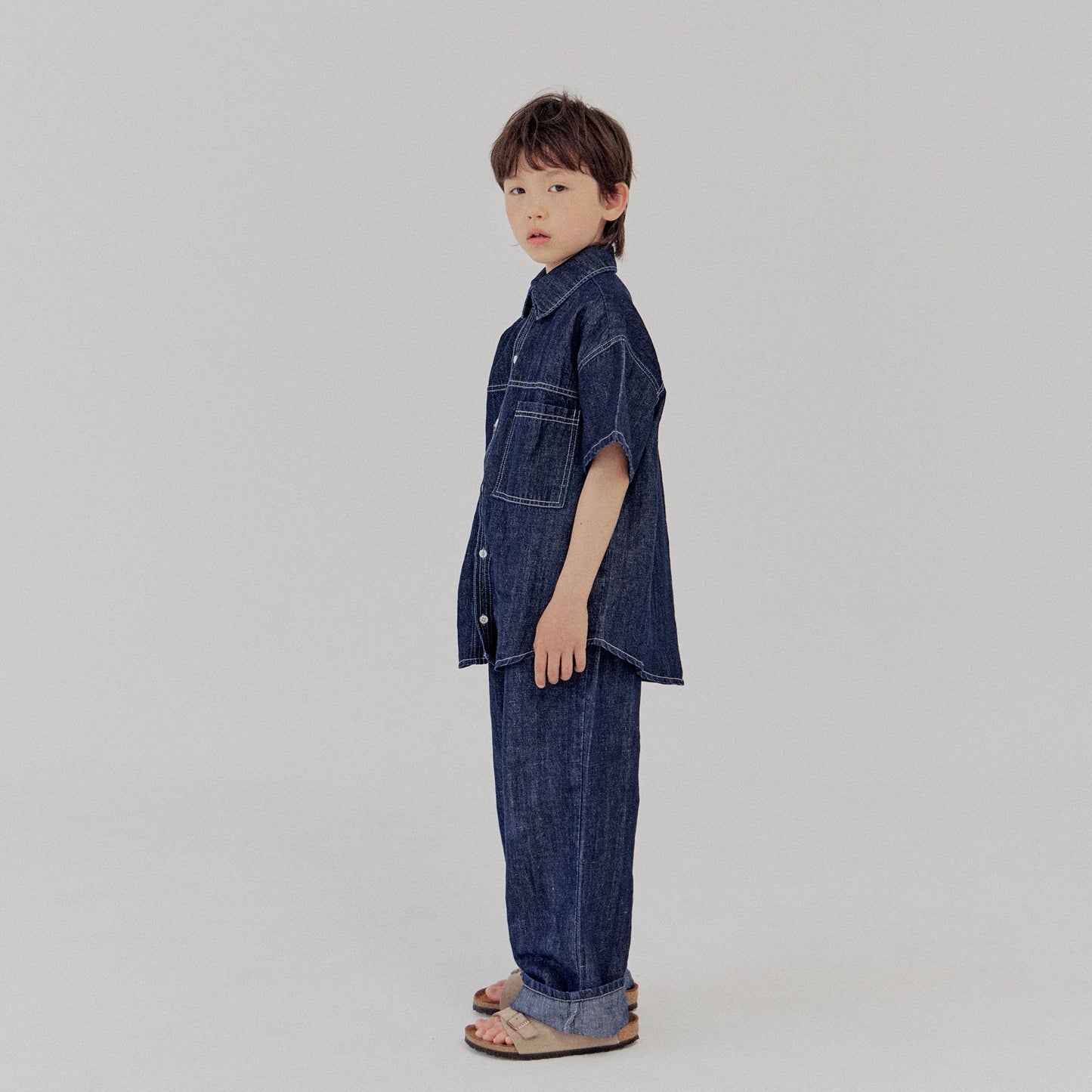 《XXL size Last 1点》Linen Denim Shirt