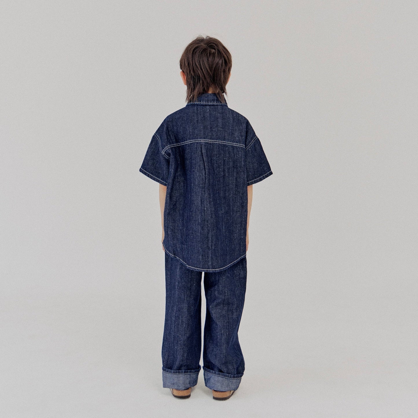 《XXL size Last 1点》Linen Denim Shirt