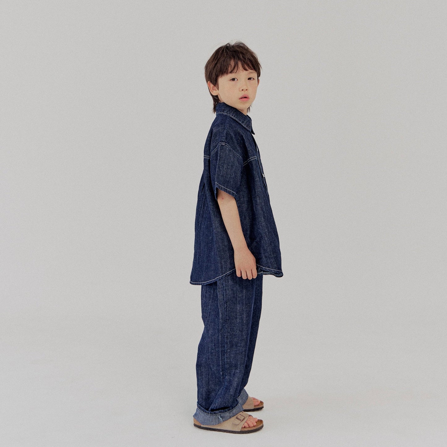 《XXL size Last 1点》Linen Denim Shirt