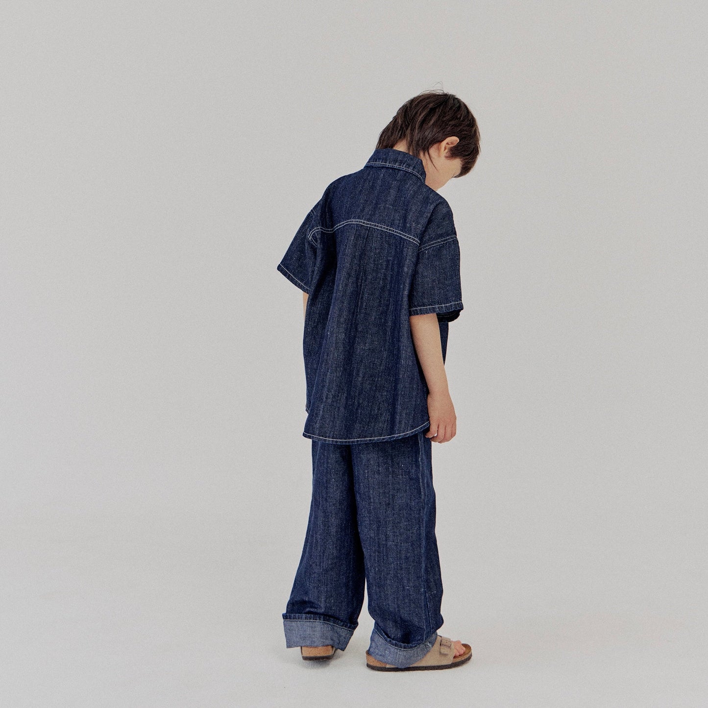 《XXL size Last 1点》Linen Denim Shirt