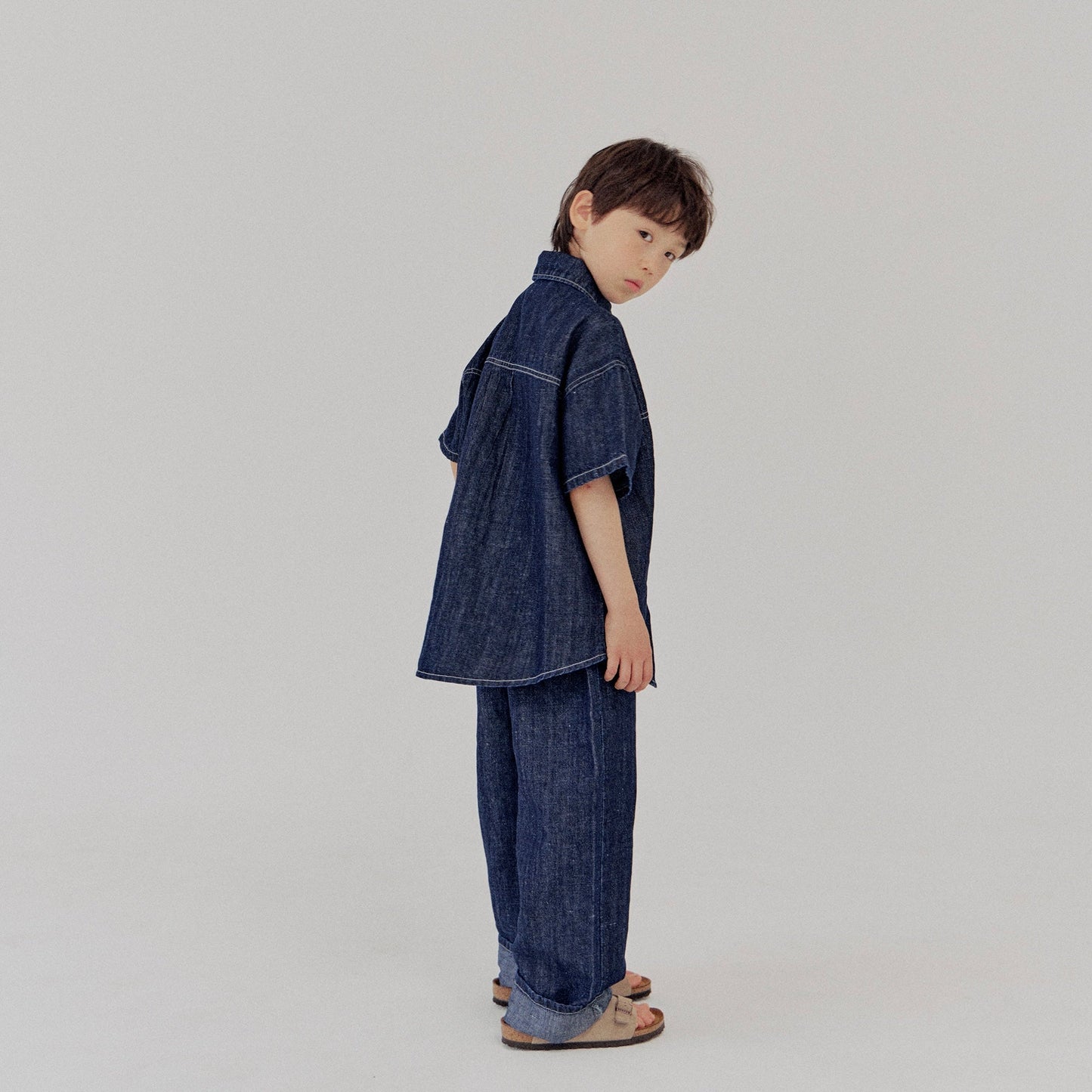 《XXL size Last 1点》Linen Denim Shirt