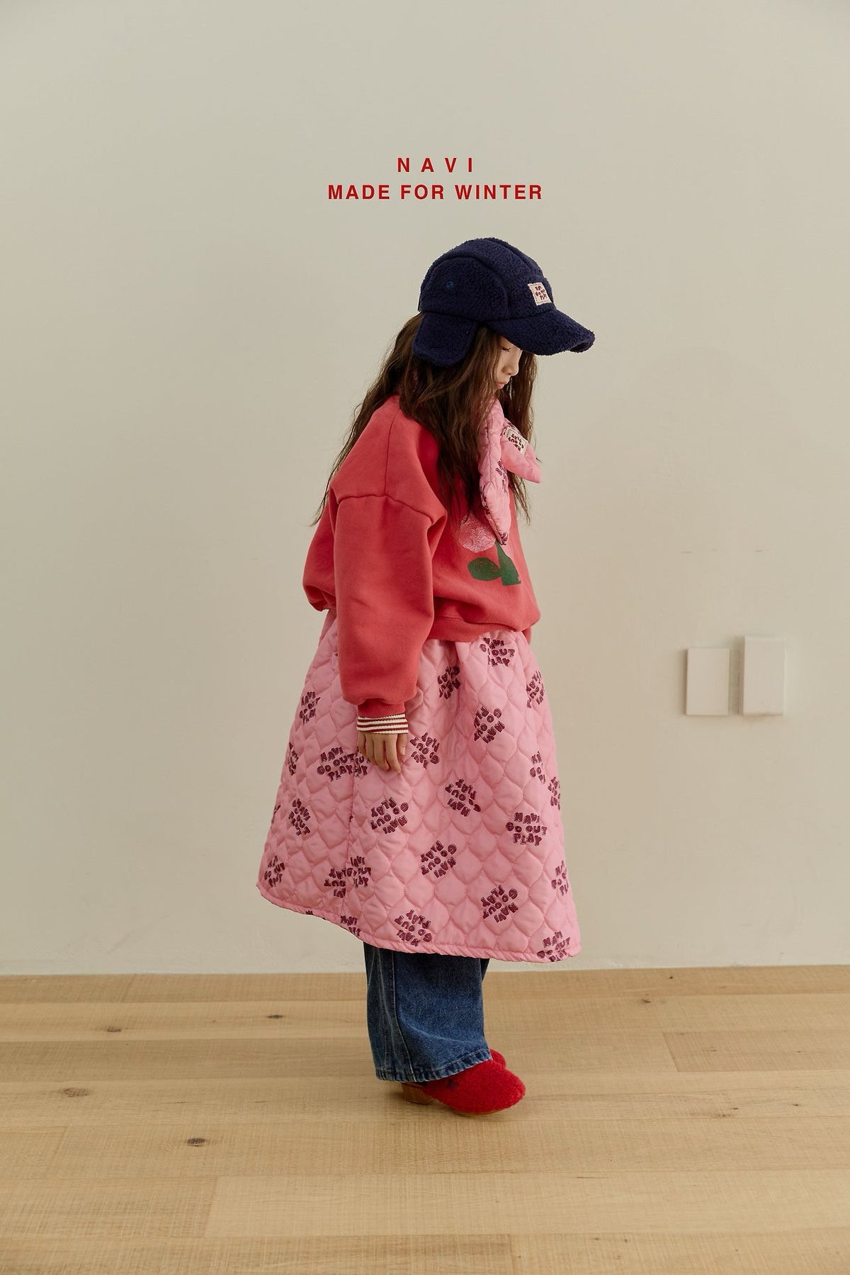 《予約》Moi Wide Denim Pants / NAVI