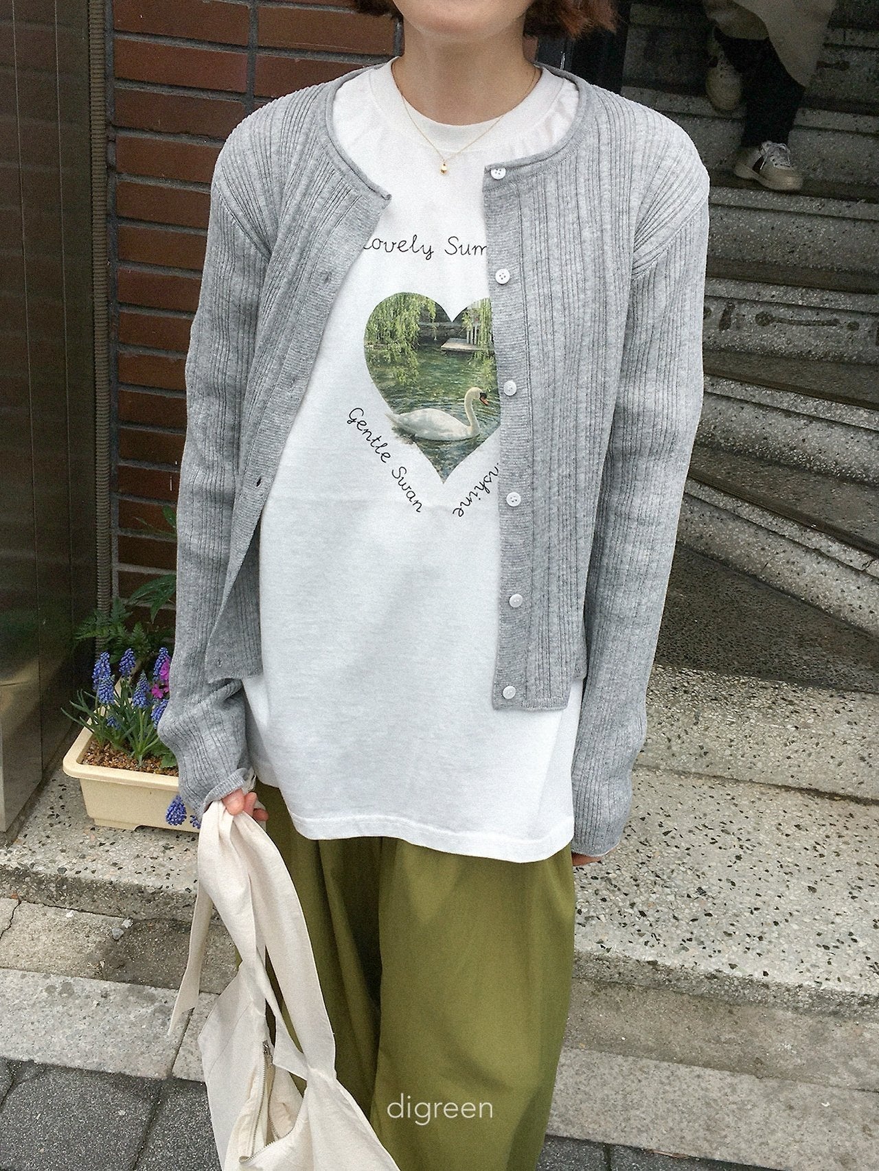 《予約》Wiggly Rib Cardigan / digreen (mom)