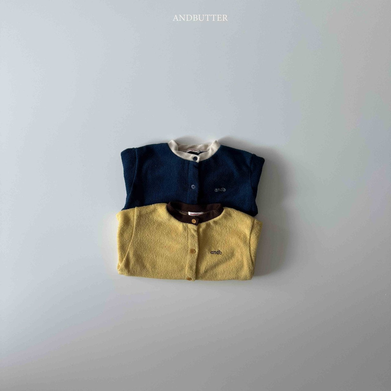 《予約》Two-Tone Terry Cardigan / andbutter