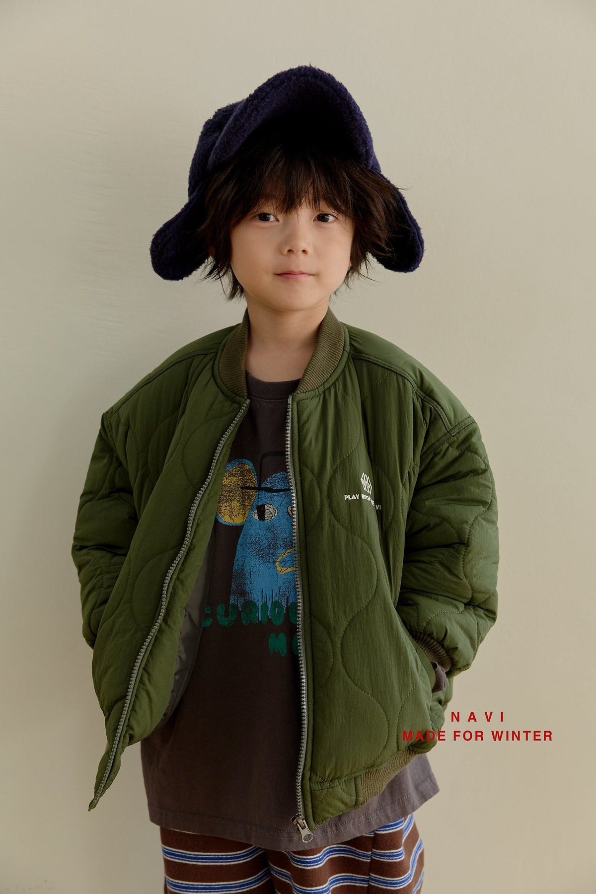 《予約》Bomber Quilted Jacket / NAVI