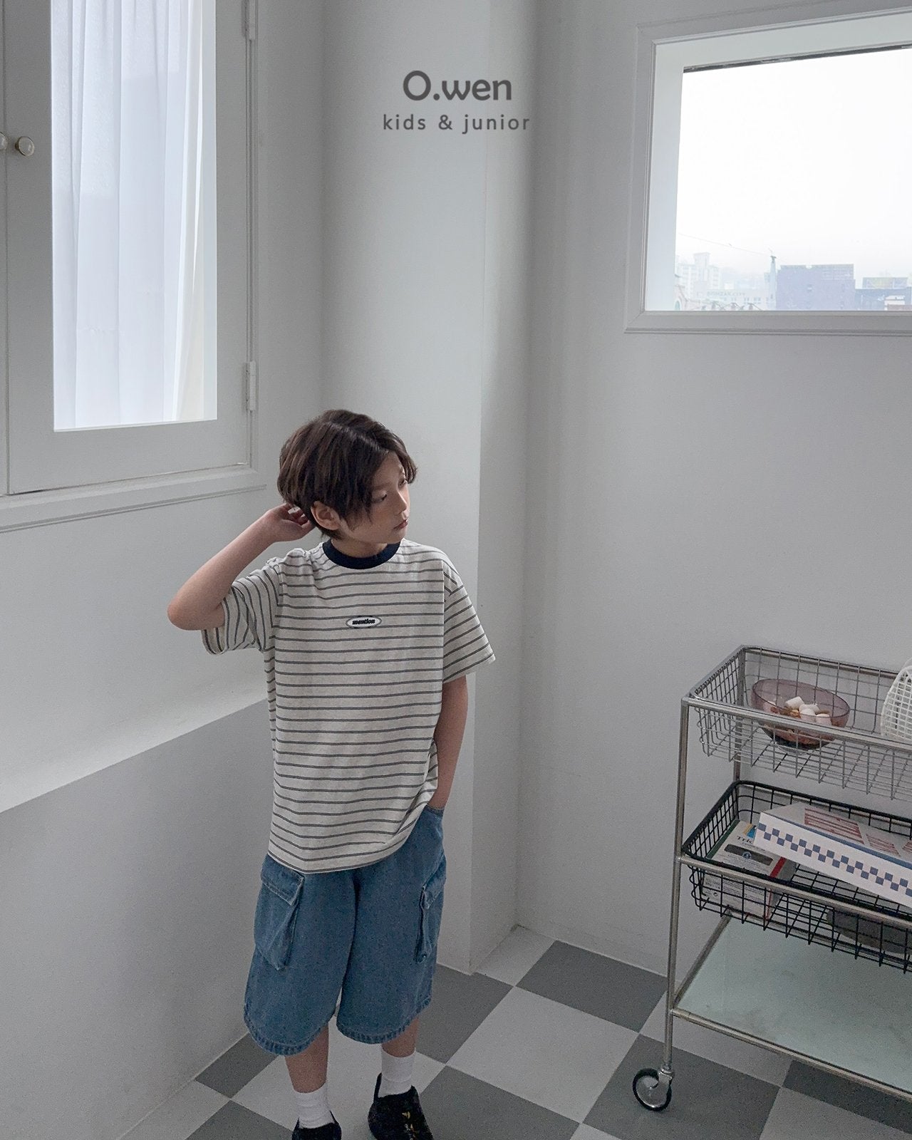 《予約》Mention Stripe Tee / O.wen