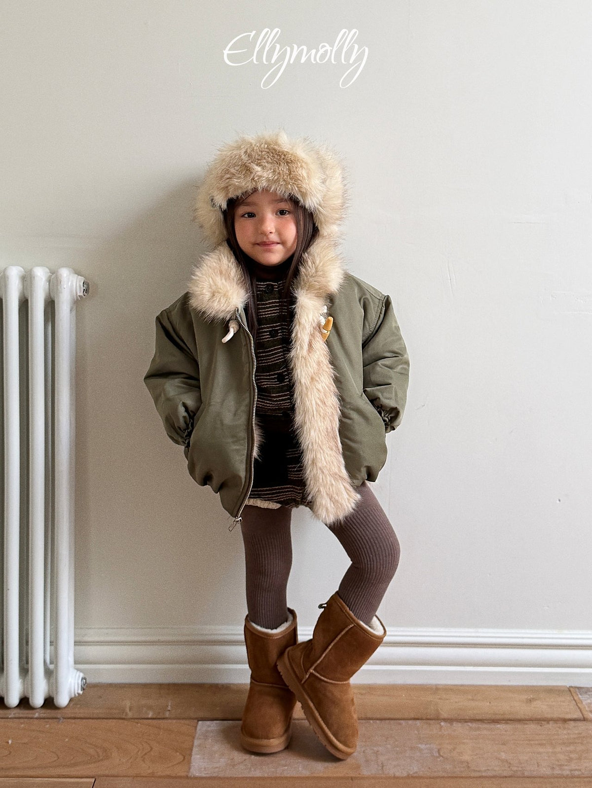 《予約》Fur Earflap Padded Hat / ELLY MOLLY