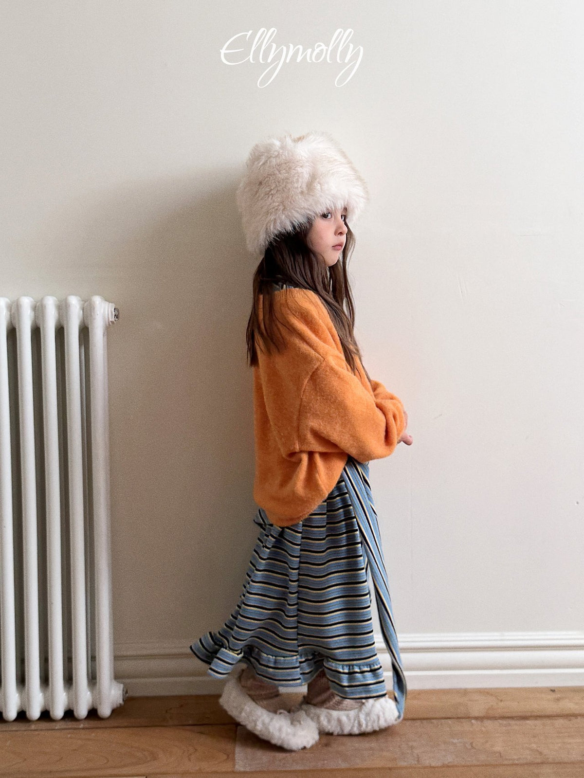 《予約》Fleece Frill Long Dress / ELLY MOLLY