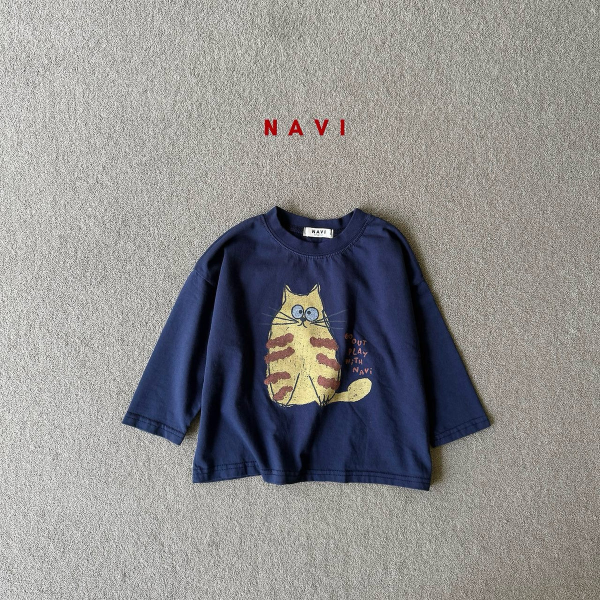 《予約》Vintage Cat L/S Tee / NAVI