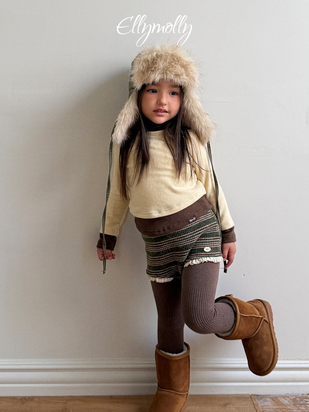 《予約》Fur Earflap Padded Hat / ELLY MOLLY