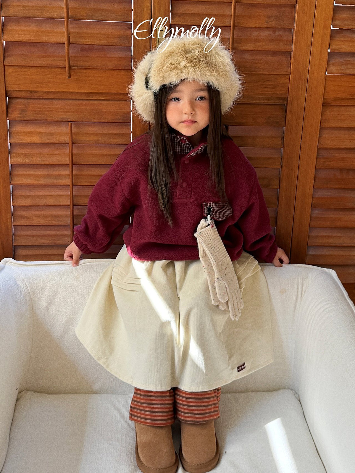 《予約》Fur Earflap Padded Hat / ELLY MOLLY