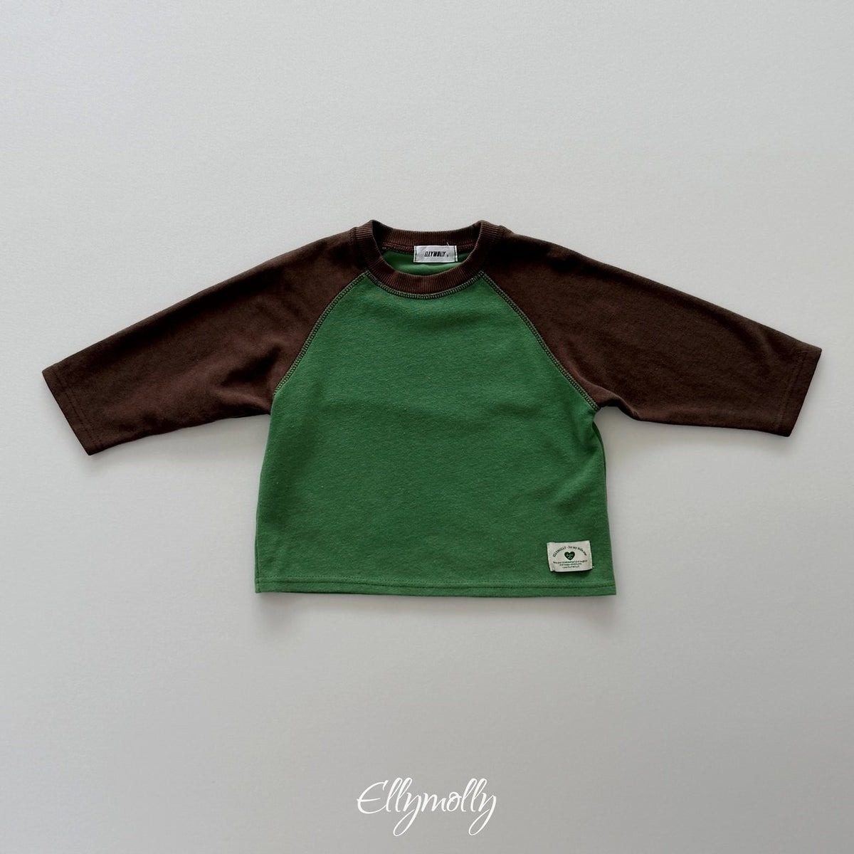 《予約》Raon Color Block Raglan Tee / ELLY MOLLY