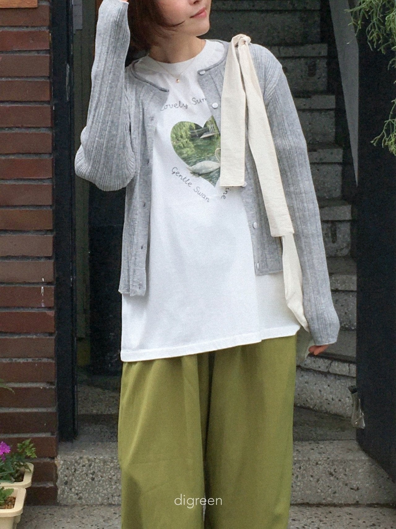 《予約》Wiggly Rib Cardigan / digreen (mom)