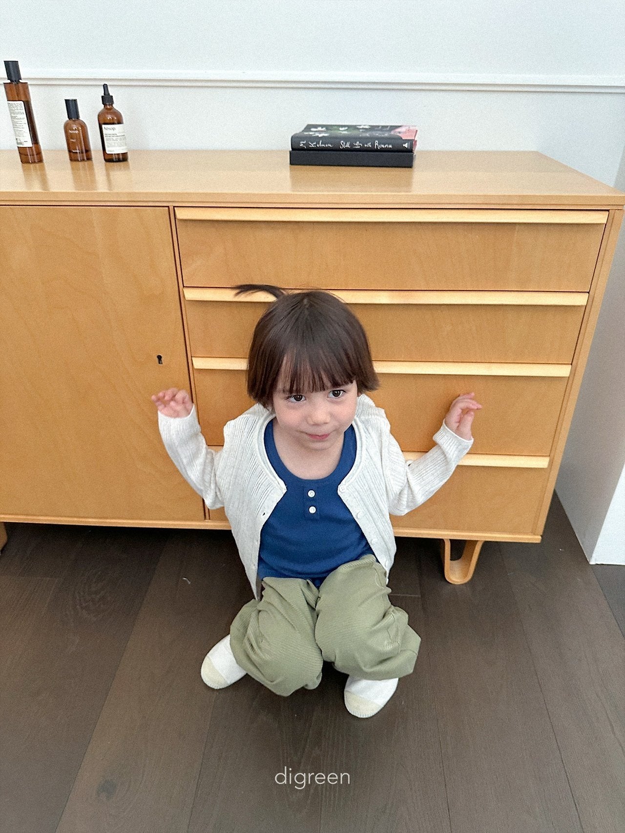 《予約》Wiggly Rib Cardigan (kids) / digreen