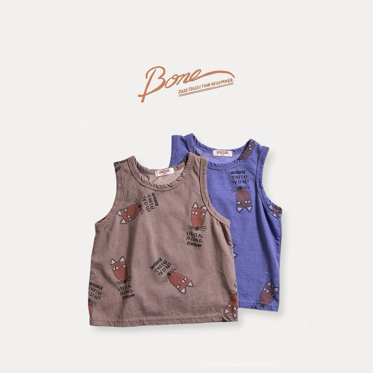 《予約》Fox Sleeveless T-shirt / Boneoune